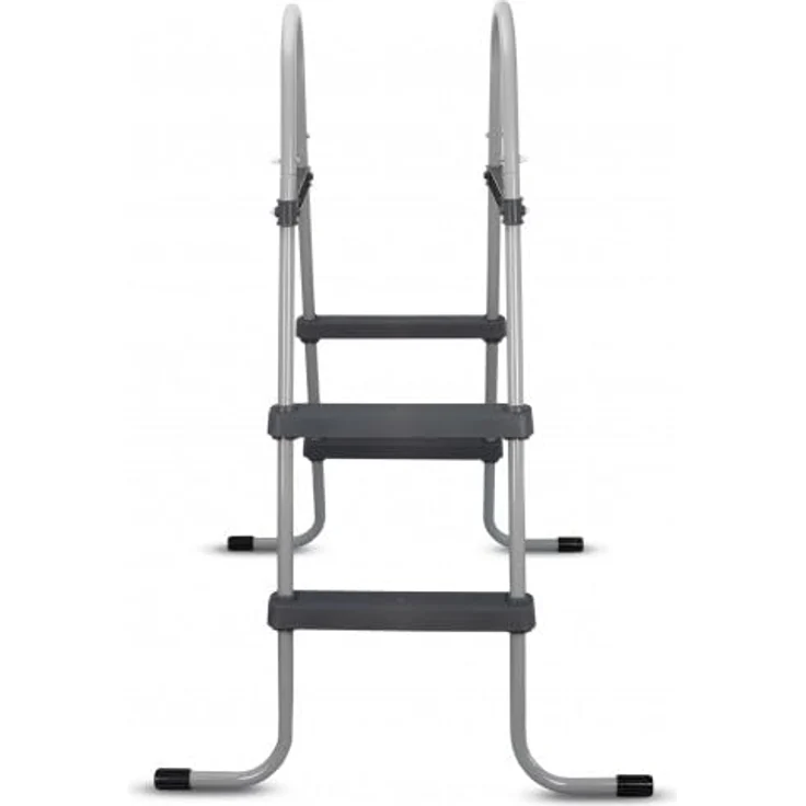 COIL Pooltreppe Metall, Sicherheitsleiter für Gartenpools, Gesamthöhe 120 cm, Max. Beckenhöhe 84 cm, 2 Stufen – Bild 4