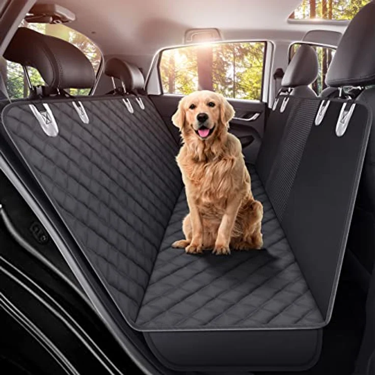 GXT Hunde-Rücksitzbezug, Schutz für Autos, SUVs und LKWs, mit Netzfenster, kratzfestes, rutschfestes und wasserdichtes Material – Bild 1