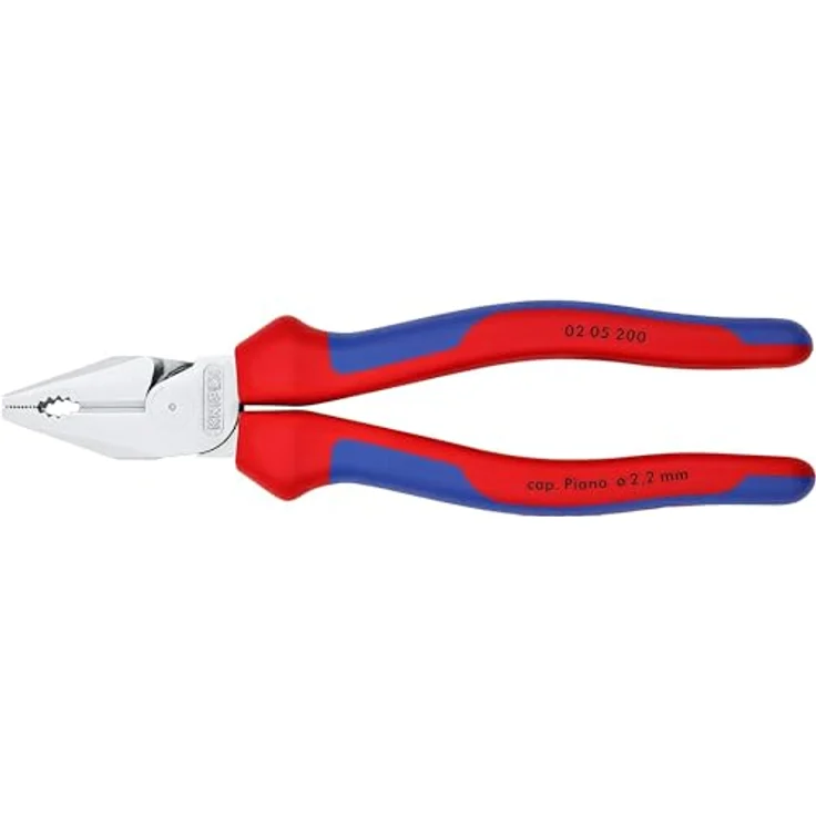 KNIPEX 02 05 200 Kraft-Kombizange mit Mehrkomponenten-Hüllen verchromt 200 mm – Bild 3