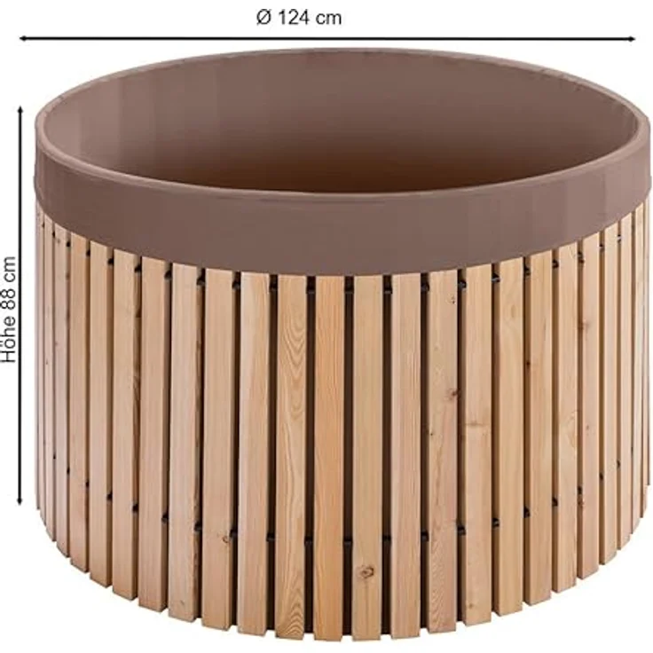 Ing. G. Beckmann FL100 KG Regenfass, natur, 124 x 124 x 88 cm, 1000 L – Bild 6