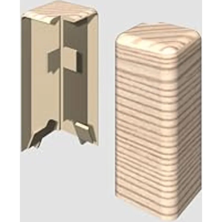 EGGER Aussenecke für Sockelleiste Esche beige, 2 Stück, einfache Installation ohne Gehrungsschnitt, schützt Wandaußenecken