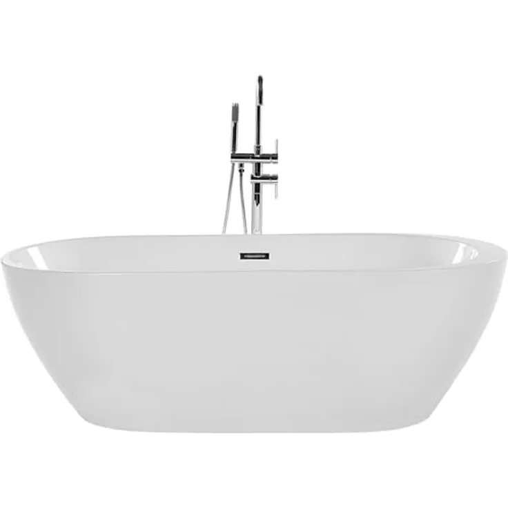 Beliani Badewanne freistehend oval 170 cm NEVIS