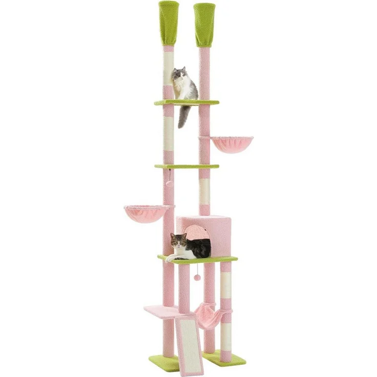 purplerain Kratzbaum Deckenhoch Kaktus mit großer Höhle Grün, 230cm - Preisvergleich