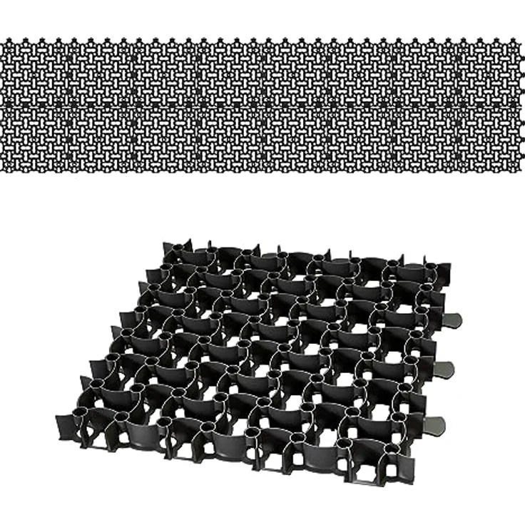 BigDean16x Rasengitter Paddockplatte SCHWARZ 50x50 cm Reitplatzmatten Rasenmatten Rasenwaben Kiesgitter Parkplatzrasen 4 m² – Bild 1