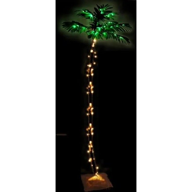 vidaXL Christiana, Kunstpflanze mit 192 warmweiß LEDs, 300 cm hoch, 8 Lichteffekte, Jute-Basis – Bild 5