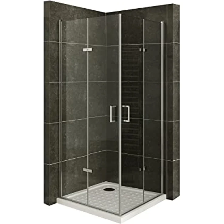 Moments of Glass Duschkabine MATILDE, Eckduschkabine 85x105 cm, 190 cm Höhe, mit Falttüren aus 6 mm NANO ESG Sicherheitsglas, wasserdicht mit Magnetverschluss – Bild 1