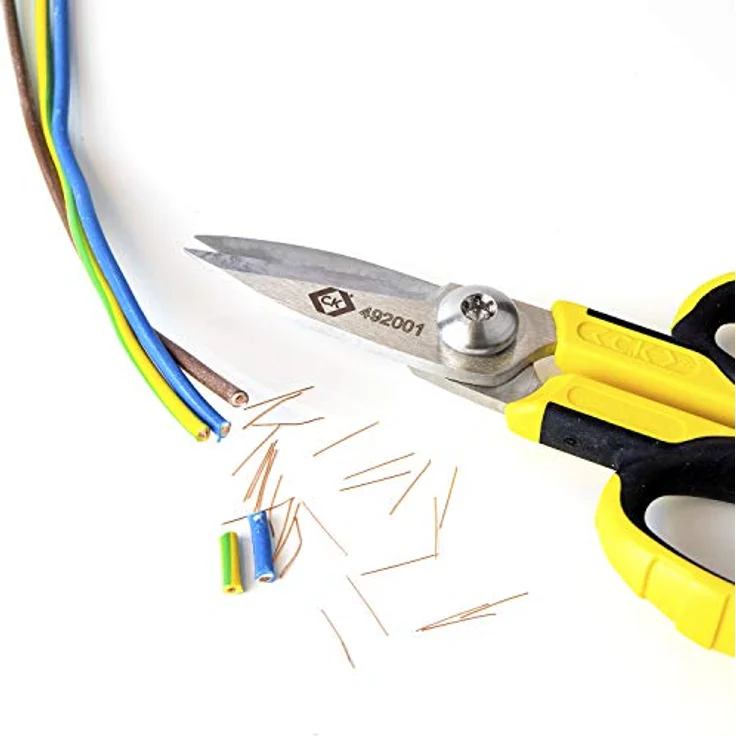 C.K 492001 Elektrikerschere, 140mm - Hochleistungsschere für weiche Kabel bis zu 22 mm Ø, robuste Hohlschliffklingen, inkl. Gürteltasche – Bild 4