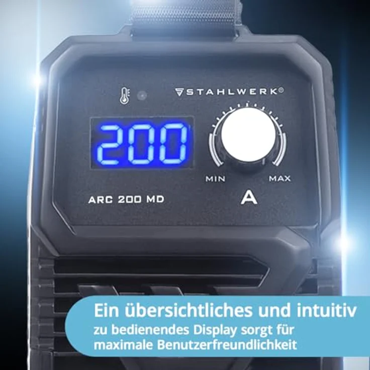 STAHLWERK ARC 200 MD, Inverter Elektrodenschweißgerät 200 A MMA E Hand Lift TIG, langlebig und leistungsstark – Bild 6