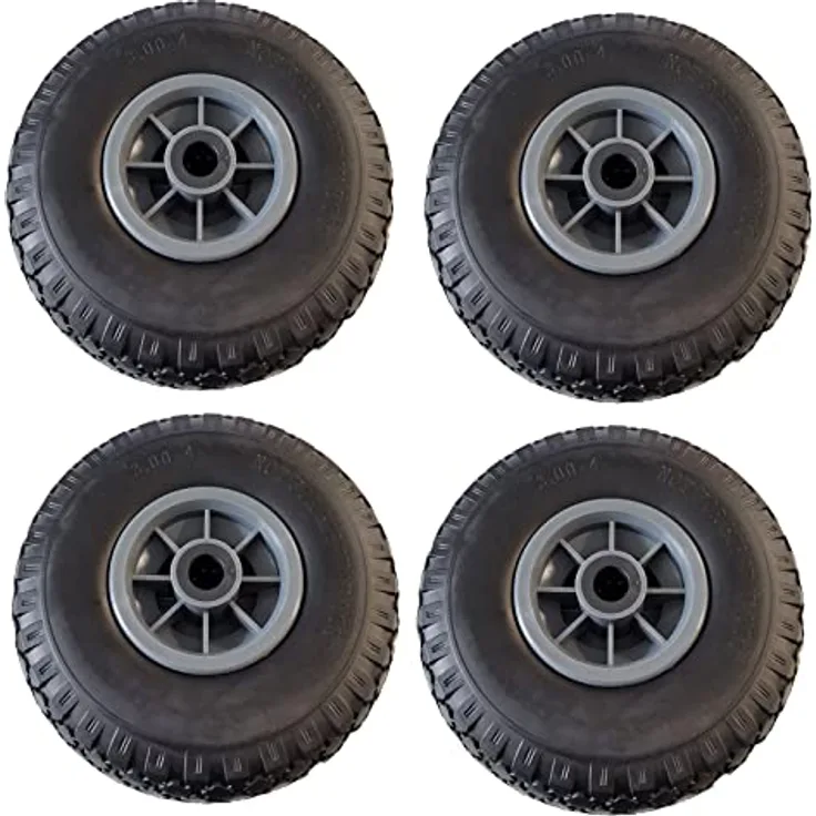 TRUTZHOLM 4X Sackkarrenrad Vollgummi 260x85mm 3.00-4 PU Ersatzrad Rad Reifen