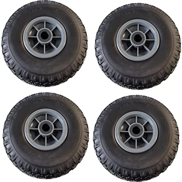 TRUTZHOLM 4X Sackkarrenrad Vollgummi 260x85mm 3.00-4 PU Ersatzrad Rad Reifen – Bild 1