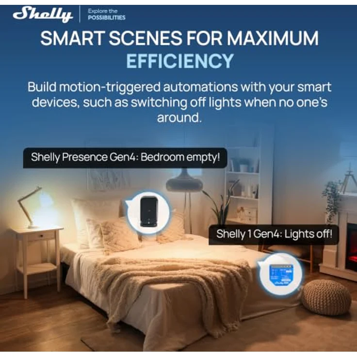 Shelly Präsenzmelder Presence Sensor Gen4, Bewegungsmelder mit WLAN, Zigbee, BT und Matter, schwarz – Bild 7
