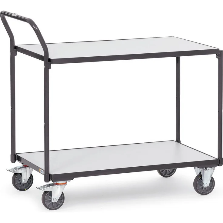 FETRA ESD-Tischwagen 1841, elektrisch leitfähiger Transportwagen mit 2 Böden, schiefergrau RAL 7015, Tragkraft 80 kg – Bild 1