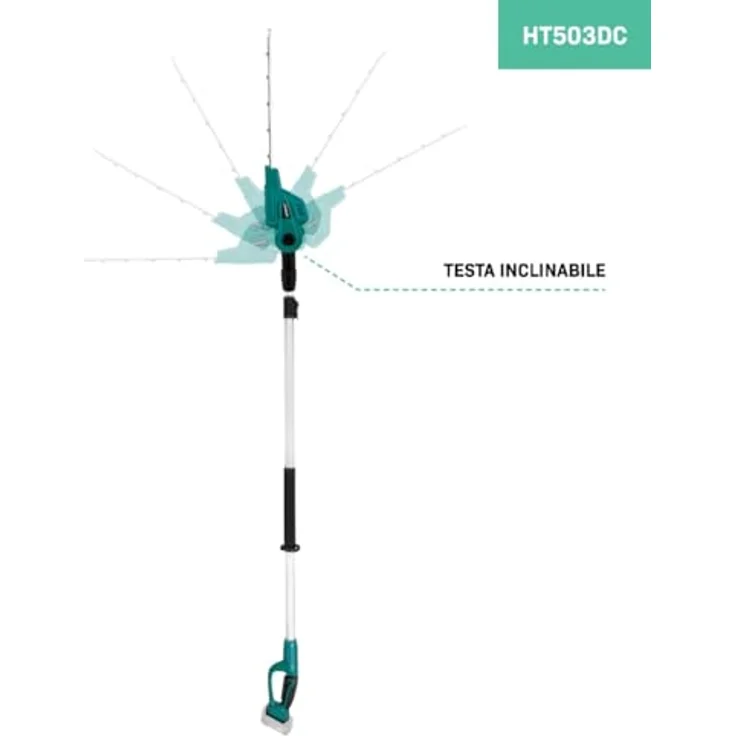 VONROC Teleskop Heckenschere Akku 20V, Astschere mit 40 cm Klinge, neigbarem Kopf und Teleskopstiel bis 260 cm – Bild 4