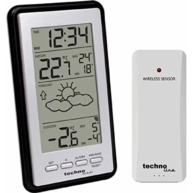 Technoline WS 9130-IT, DCF Wetterstation mit °C/°F Anzeige, MIN/MAX Funktion – Bild 1