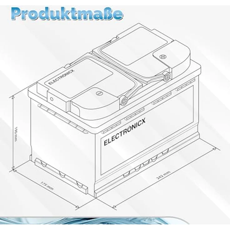 Electronicx Gel Batterie 80 AH 12V, wartungsfrei und gasungsfrei, ideal für Wohnmobil und Boot – Bild 8