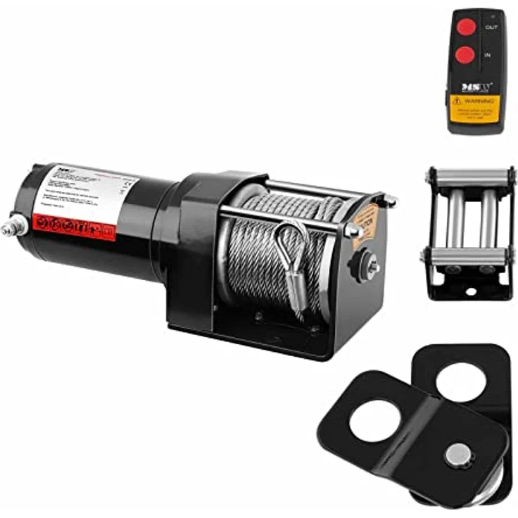 Seilwinde Elektrische 12 V Motorwinde Seilhebezug Seilzug 1590 Kg MSW – Bild 2