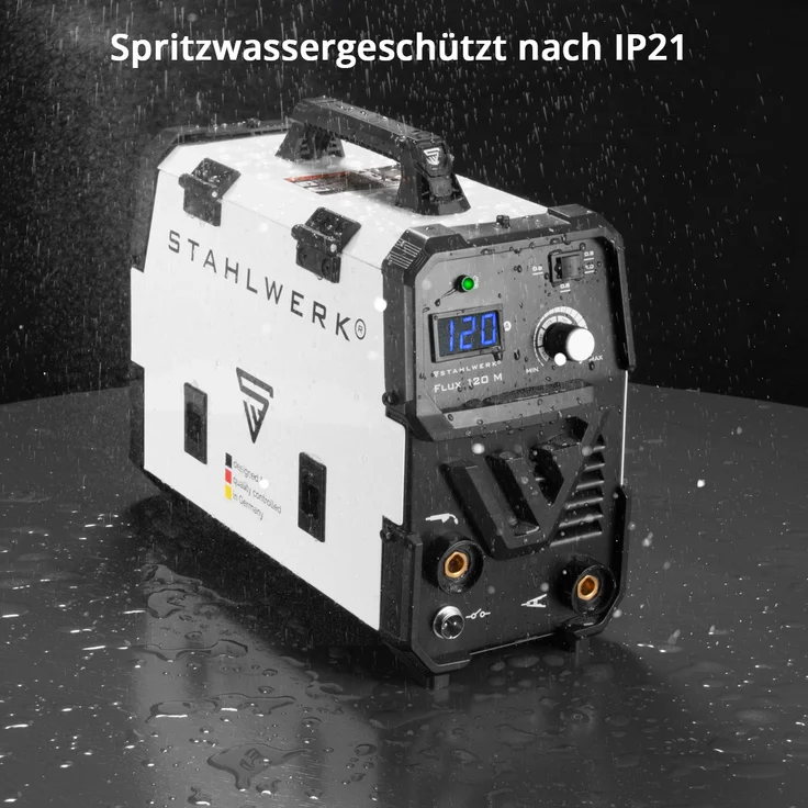 STAHLWERK FLUX 120 M Fülldraht Schweißgerät mit synergischem Drahtvorschub und echten 120 Ampere zum Schweißen ohne Schutzgas no Gas – Bild 2