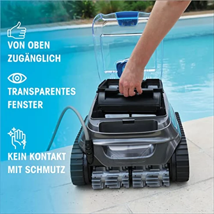 Zodiac CNX 20 Poolroboter Wasserlinie, Poolboden, Poolwände, für Pools bis 10 x 5 m, 150 W, 18 m Kabellänge, 2,5 h Laufzeit, 8 kg – Bild 3