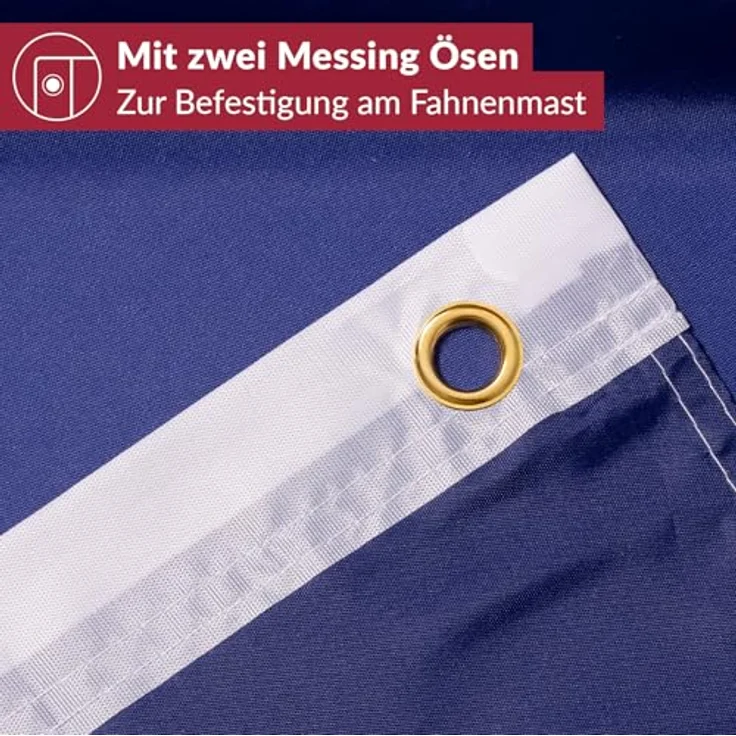 Aricona Frankreich Flagge 250x150cm, wetterbeständige Fahne mit Messingösen, 100% Polyester, robuste Doppelnaht, lebendige Farben – Bild 5