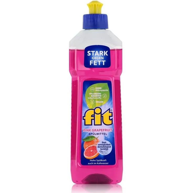 FIT Spülmittel Pink Grapefruit 500ml - Hohe Spülkraft, hautverträglich und sparsam