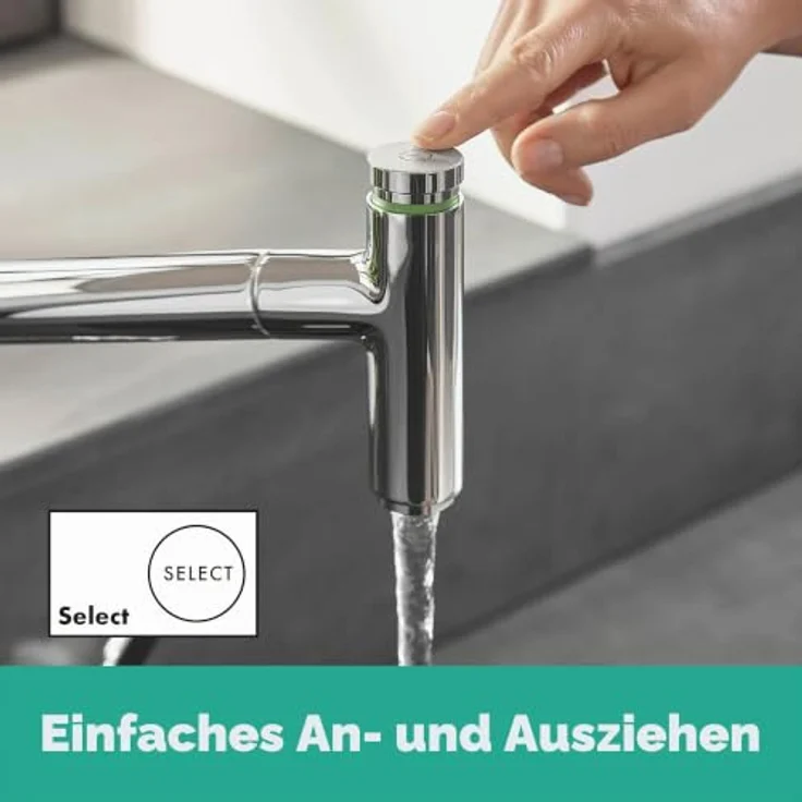 hansgrohe 320 Metris Select M71, Einhebel-Küchenmischer mit ausziehbarem Auslauf und SoftStart Technologie, Chrom – Bild 2