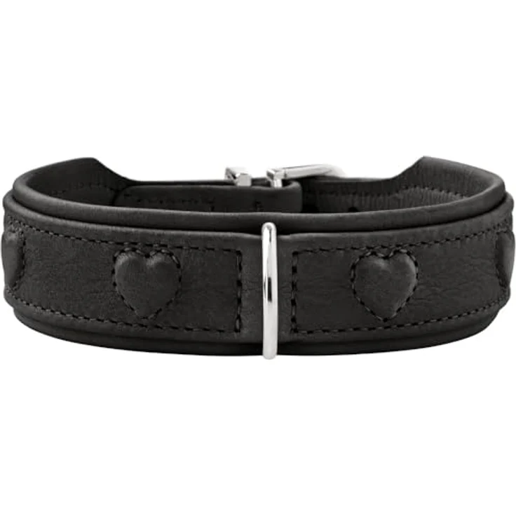 HUNTER Halsband Soho X Love Farbe schwarz, Größe 32 - Edles Halsband für höchste Ansprüche, Premiumleder, Made in Germany – Bild 1