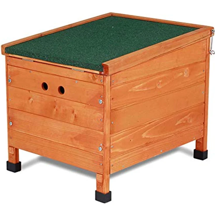 lionto Kaninchenstall aus Holz Kleintierhaus Nagerhaus Kleintierstall 43x43x52 cm – Bild 4