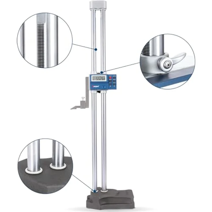 Dasqua 3230-8115-A Digitales Doppelbalken-Höhenmessgerät, Messbereich 0 - 600mm, robustes Design mit großem LCD-Display – Bild 4