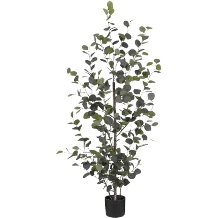 MICA Decorations Eucalyptus Kunstpflanze, H150 x Ø30 cm, grün im Blumentopf mit realistischen Details