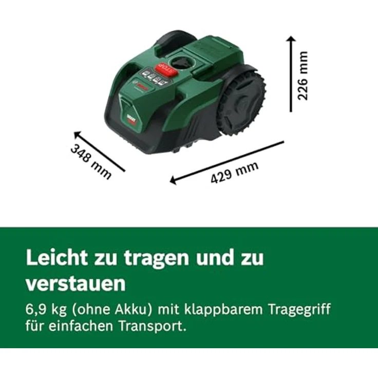 Bosch Mähroboter VisiMow 18V-100 Solo, intelligenter Rasenmäher für Flächen bis 100 m² mit SpotMow-Funktion und einstellbarer Schnitthöhe 20 mm - 60 mm – Bild 8