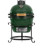 BBQ-Toro Kamado Grill | Holzkohlegrill Haiiro Ø 32 cm mit Thermometer, Holzgriff | Kamado Keramikgrill, Mini Holzkohlegrill, Mini Kamado Grill, Keramik Grill, Kamado BBQ, Ceramic Grill (Green) - Preisvergleich