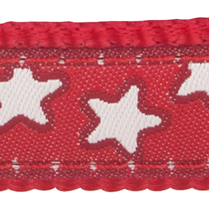 Red Dingo Hundegeschirr, Sterne Muster, Größe S, 1,5 cm, Weiß/Rot, mit einzigartigem Verschluss und verstellbar – Bild 3