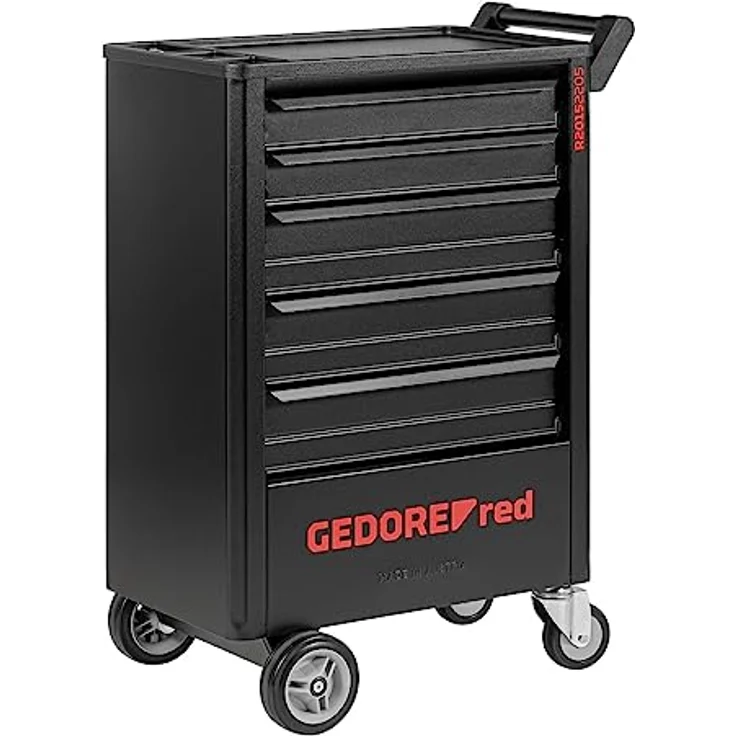 Gedore Wks.Wagen GEDWorker 5 Schubladen, Werkstattwagen aus Stahlblech, korrosionsbeständig, RAL 9005, Tragfähigkeit 200 kg – Bild 6