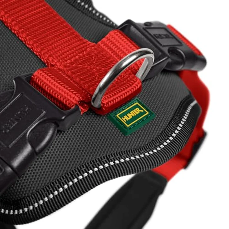 Hunter Hunde-Geschirr Neopren rot-schwarz S – Bild 6