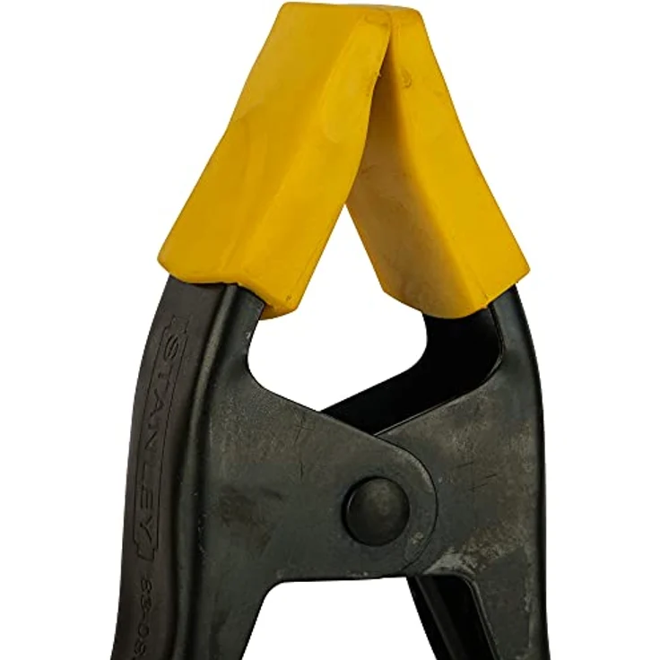 Stanley 9-83-080 Federzwinge Metall (50 mm Spannweite, 198 g, stabiles Metallprofil für Stärke  Haltbarkeit, Schutzkappem zum Schutz vor Kratzern und Beschädigungen), Yellow-Black – Bild 5
