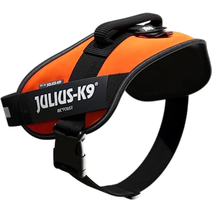 JULIUS K-9 IDC Powergeschirr, Größe XL/2, UV Orange - Robustes Hundegeschirr mit austauschbaren Klettaufschriften und reflektierenden Elementen – Bild 3