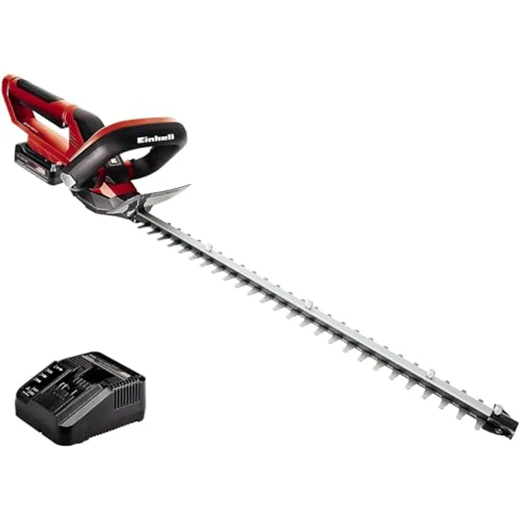 Einhell Akku-Heckenschere GC-CH 1855/1 Li Kit Power X-Change (18 V, 55 cm Schnittlänge, 18 mm Zahnabstand, drehbarer Handgriff, Schnittgutsammler, inkl. 2,5 Ah Akku & Ladegerät) – Bild 1