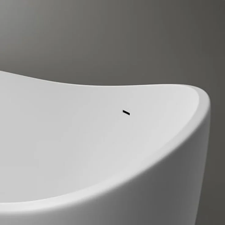 BERNSTEIN Freistehende Badewanne WAVE STONE aus Mineralguss - 180 x 110 cm - Weiß - Matt, Komfortable Liegeposition, gute Wärmeisolierung – Bild 4