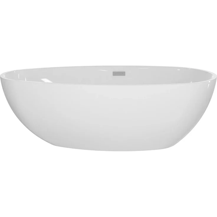 BÄDER BOUTIQUE Freistehende Badewanne Oval Ei-Form, Anti-Rutsch, Acryl 180x90x59 cm, Weiß Glanz