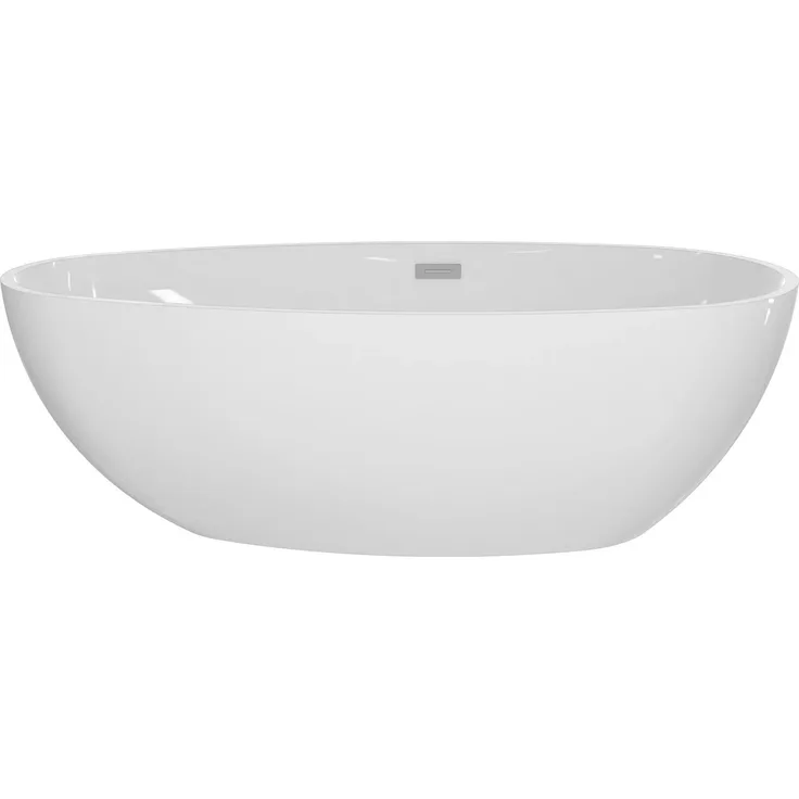 BÄDER BOUTIQUE Freistehende Badewanne Oval Ei-Form, Anti-Rutsch, Acryl 180x90x59 cm, Weiß Glanz
