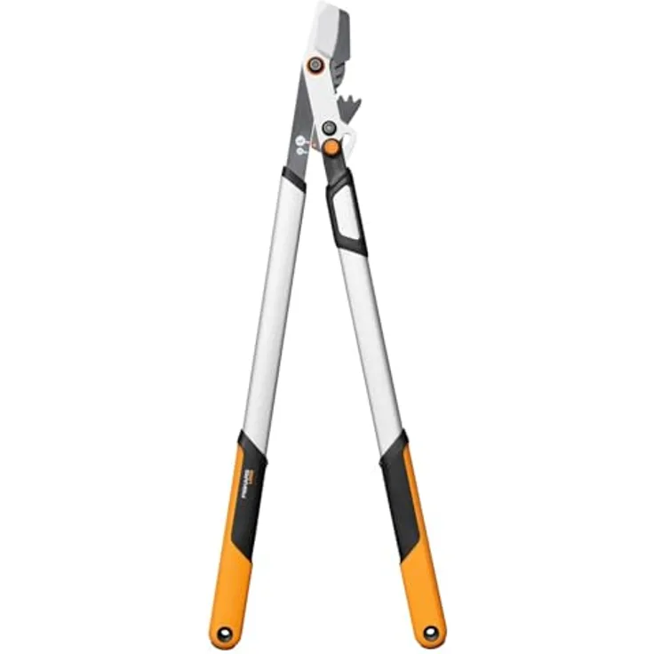 Fiskars X-series DualAction Astschere Bypass LX108, 2-in-1 mit Geschwindigkeit- und Kraft-Modus, antihaftbeschichtete Stahlklingen, leichte Aluminiumarme mit SoftGrip, Schwarz/Orange