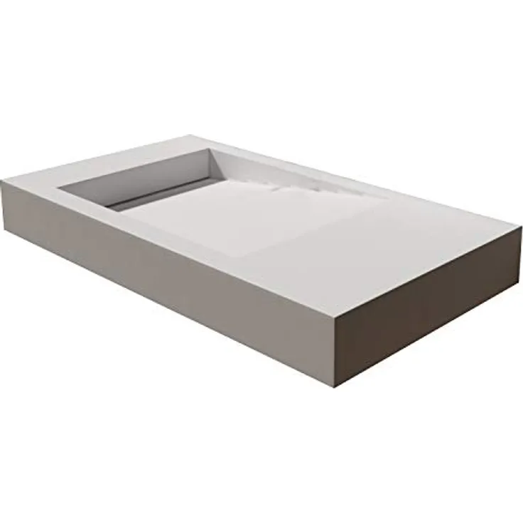 Bernstein Waschbecken PB2155, Mineralguss - 100 x 50 x 12 cm - Weiß matt - mit Ablaufrinne - Preisvergleich