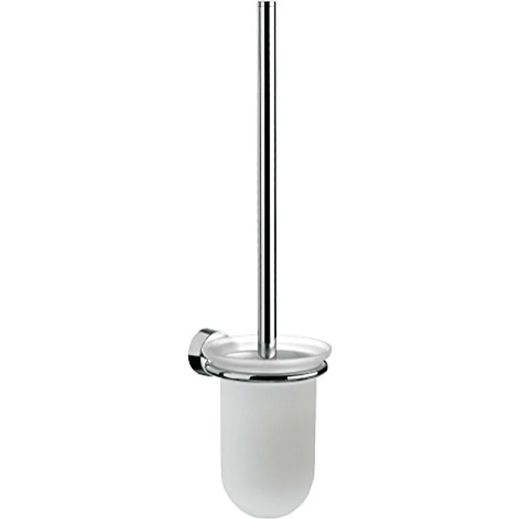 EMCO Rondo 2 Toilettenbürsten-Garnitur, Glas satiniert-Chrom, Toilettenbürste mit Bürstenhalter, Wandmontage 41500101 – Bild 1