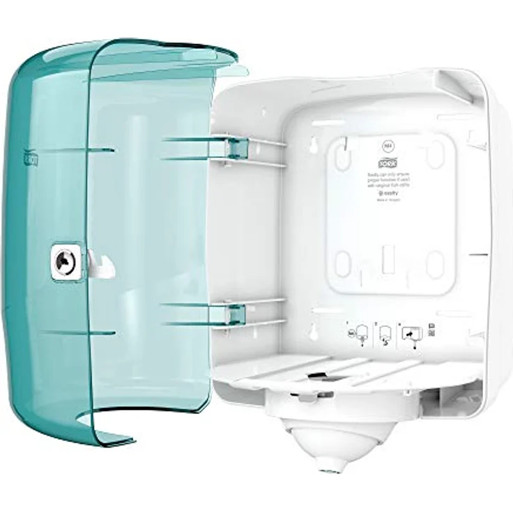Tork Reflex Single Sheet Dispenser, Papierhandtuchspender mit hygienischer Einzelblattentnahme, Türkis und Weiß – Bild 4