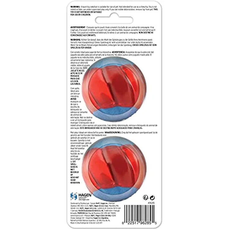 Zeus Duo-Bälle mit Quietscher, interaktives Hundespielzeug im 2er-Pack, klein (Ø 5 cm oder 6,3 cm) – Bild 3