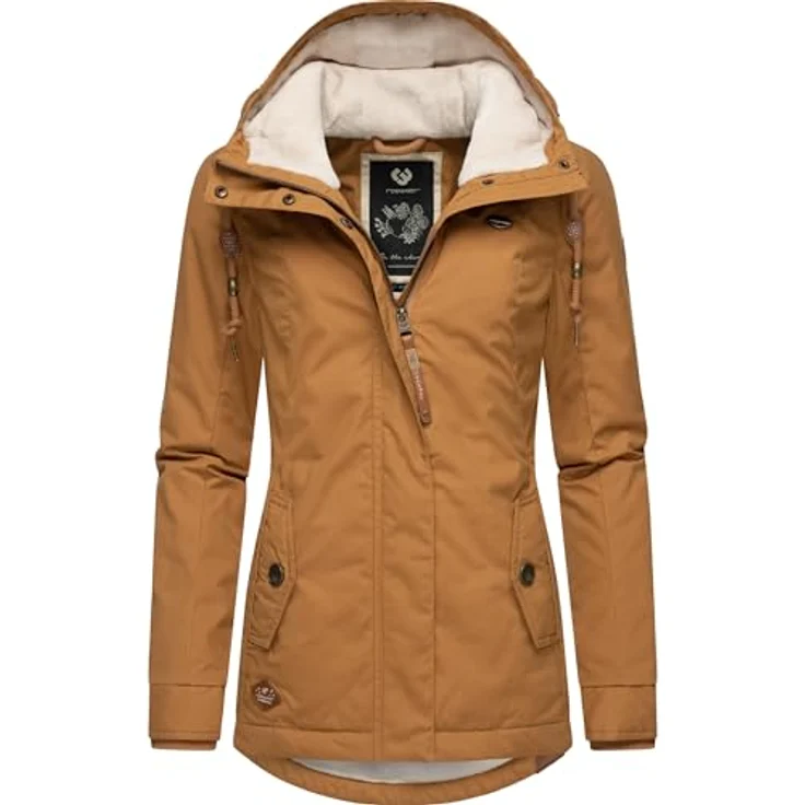 Ragwear Winterjacke Monade Damen Winterparka mit Kapuze und m. Fleece gefüttert, taillierter Schnitt, wasserabweisend (Schwarz) – Bild 5