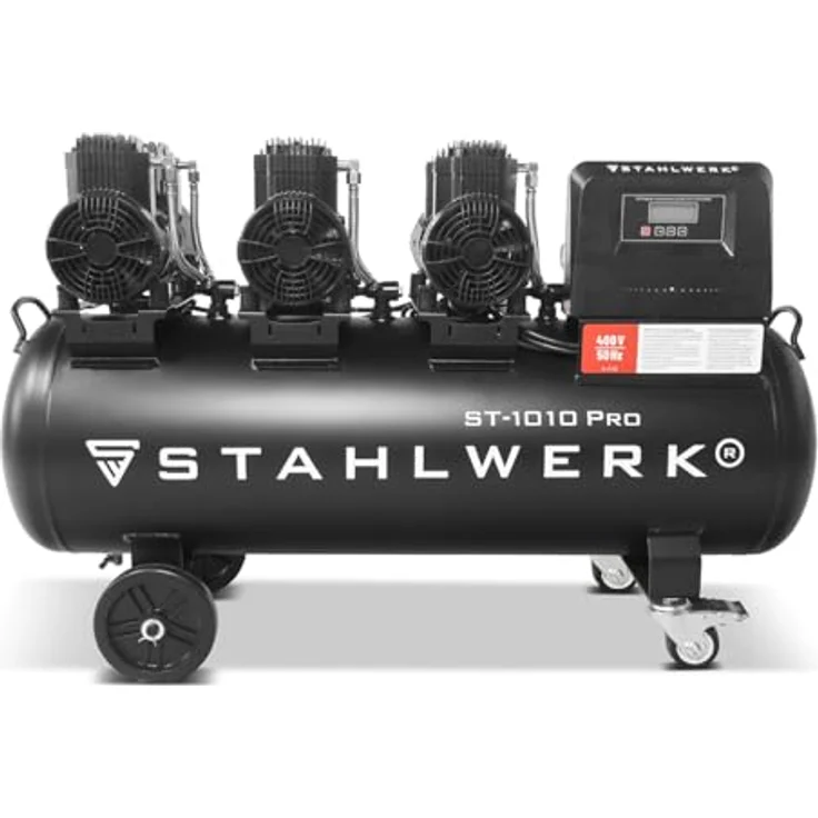 STAHLWERK Kompressor ST-1010 Pro, ölfrei, 120 L Kesselvolumen, 5,91 PS, 750 l/min, 72 dB Lautstärke – Bild 9