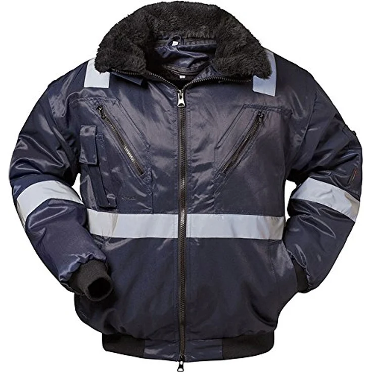 Norway Pilotenjacke gefüttert, Arbeitsjacke Winterbaujacke Malerjacke Weste, Größe XS-5XL, schwarz – Bild 2