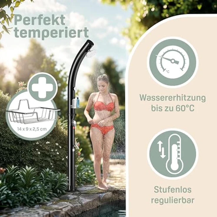 monzana Solardusche Gartendusche Außendusche Camping 20L Pooldusche Regendusche Outdoor – Bild 6