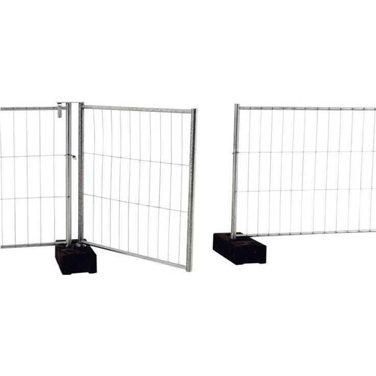 Schake Mobilzaun Standard Torelement 1,2x1,2m, verzinkter Bauzaun mit Übersteigschutz und stabiler Rohrrahmenkonstruktion